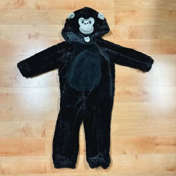Target Black Fleece Hooded Gorilla Halloween Dress Up Costume Toddler 2-3T - Picture 2 of 6